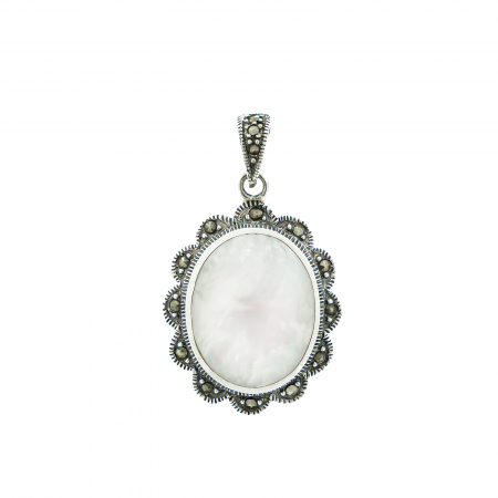 Pandantiv argint cu sidef si marcasite [1]