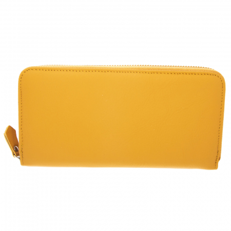 Accesorii - Portofel din piele naturala oranj
