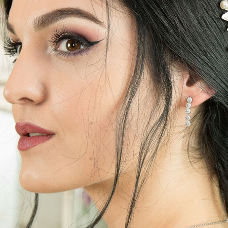 Set bijuterii din argint cu cercei delicați și colier cu cristale de zirconiu [4]