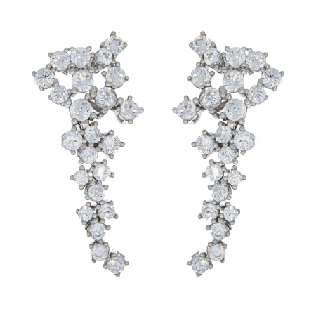 Set elegant din argint cu cercei și colier decorat cu zirconii [4]