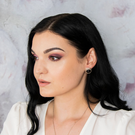 Set din argint cu piatră de onix fațetată [2]