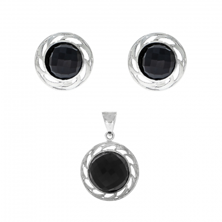 Set din argint cu piatră de onix fațetată [1]