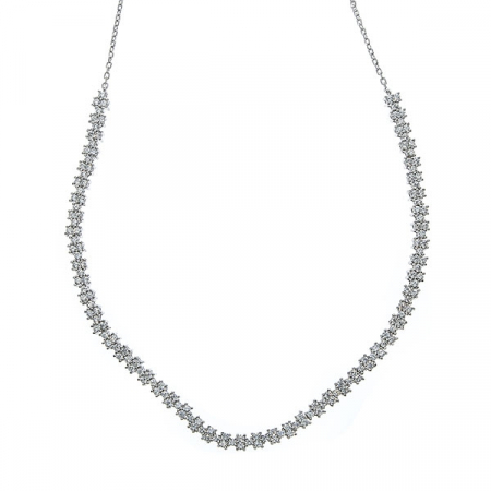 Set elegant de bijuterii din argint cu cercei și colier cu zirconii [1]