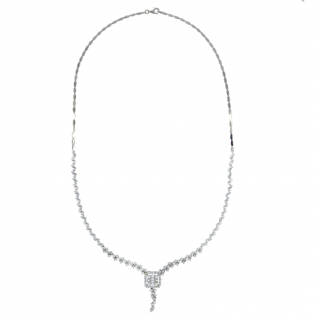 Set elegant din argint cu cercei si colier decorat cu zirconii [4]