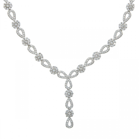 Set bijuterii argint cu formă de lacrimă format din cercei și colier cu zirconii [4]