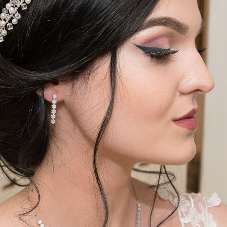 Set bijuterii argint elegant cu cercei și colier cu zirconii [7]