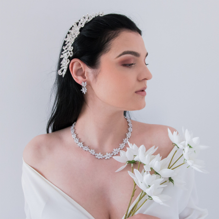 Set fashion cu cercei și colier cu zirconii [0]