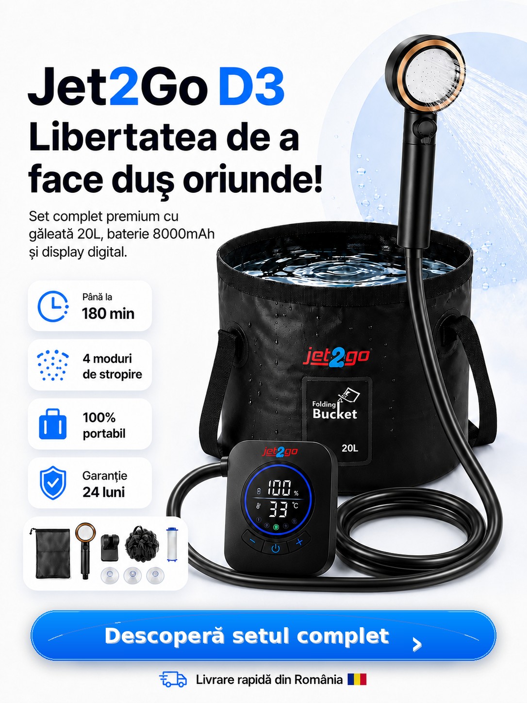Set dus portabil Jet2Go D3