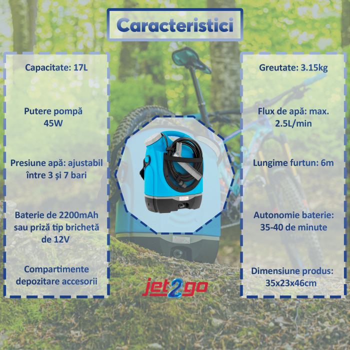 Jet2Go - aparat de spalat cu presiune portabil cu rezervor [7]