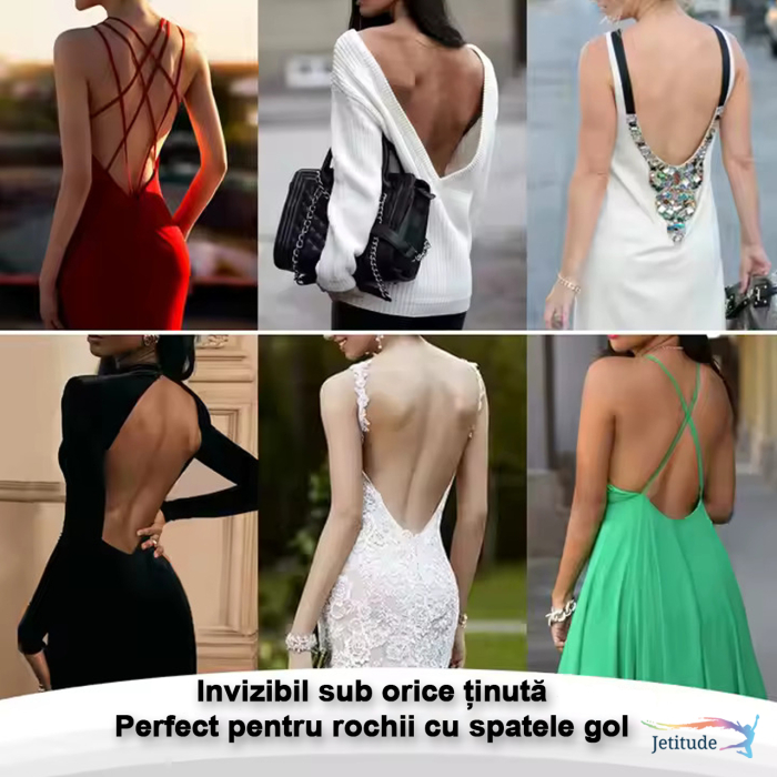Body Modelator tanga cu  bretele transparente-Bej [6]