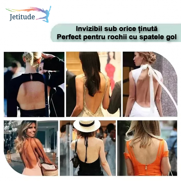 Body Modelator tanga cu  bretele transparente-Negru [6]
