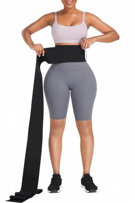 Centura abdominala tip banda elastica Jetitude pentru slabit si modelarea taliei, suport lombar, compresie abdominala, recuperare postpartum, negru [3]