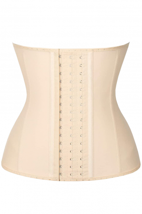 Corset Modelator din Latex cu 9 Tije, Grad de Compresie Mare, Bej [2]