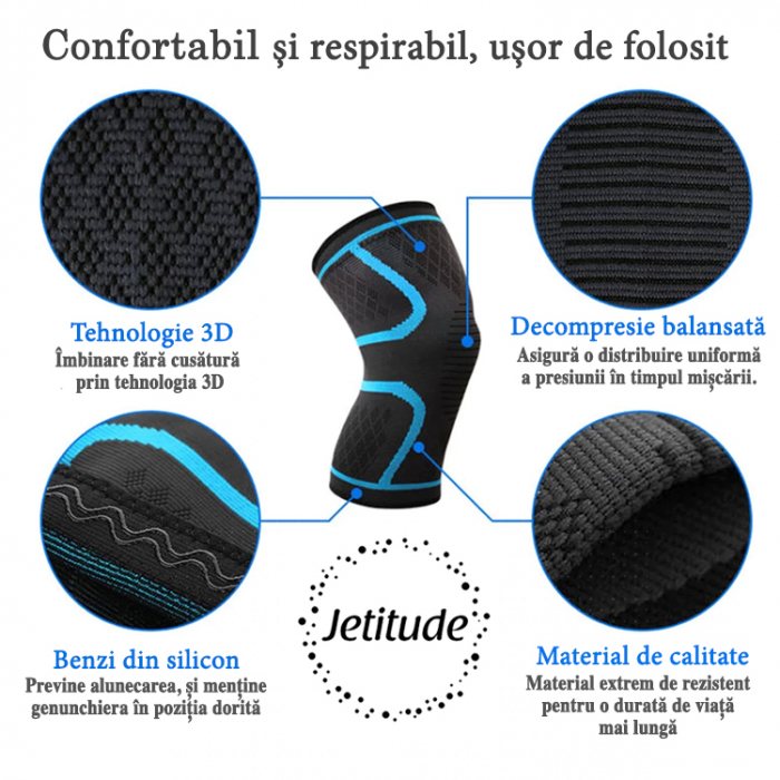 Genunchiera elastica Negru cu albastru [4]