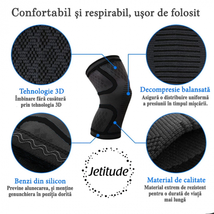Genunchiera elastica Negru cu gri [4]