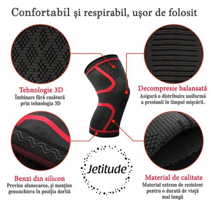 Genunchiera elastica Negru cu rosu [4]