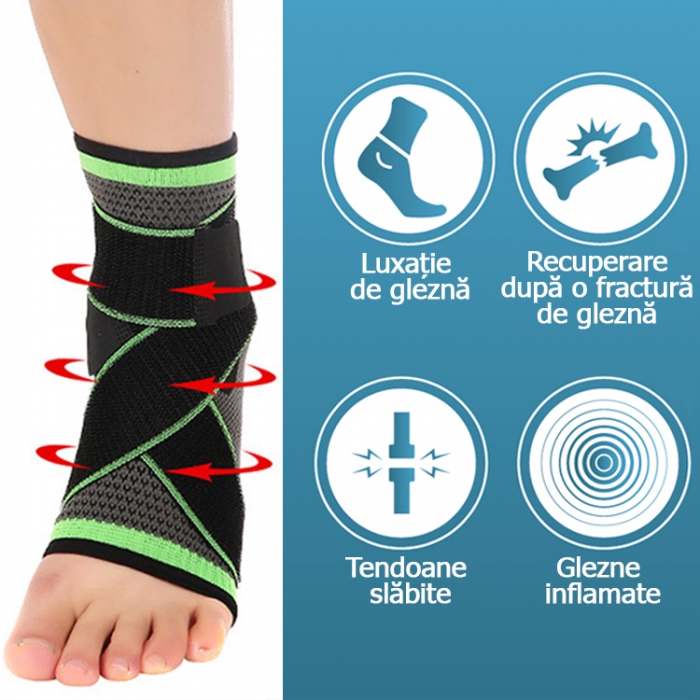 Glezniera elastica ajustabila cu bretele elastice, Negru cu verde [2]