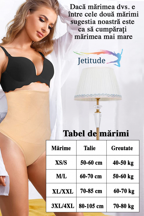 Lenjerie modelatoare cu talie inalta si chilot tanga [6]
