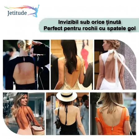 Body Modelator tanga cu  bretele transparente-Negru [5]
