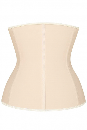 Corset Modelator din Latex cu 9 Tije, Grad de Compresie Mare, Bej [2]