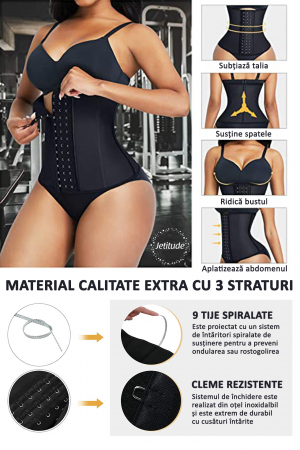 Corset modelator talie integral din latex cu compresie ridicata