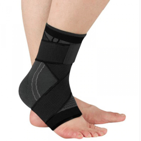 Accesorii sportive - Glezniera elastica ajustabila cu bretele elastice, Negru cu gri