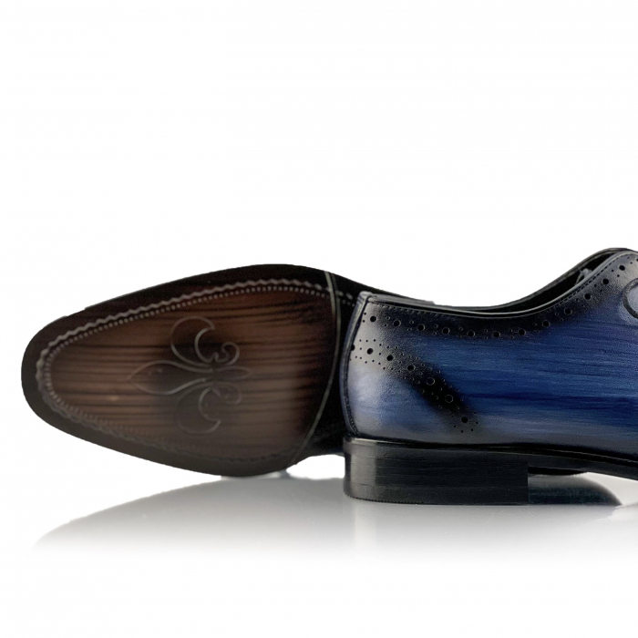 Pantofi eleganti handmade din piele - Alberto Albastri [5]