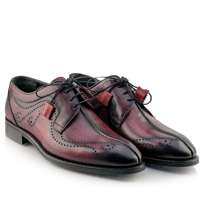 Pantofi eleganti handmade din piele - Davis Bordo [2]