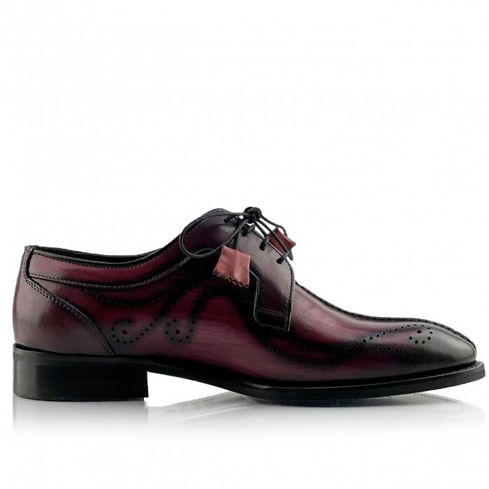 Pantofi eleganti handmade din piele - Davis Bordo [4]