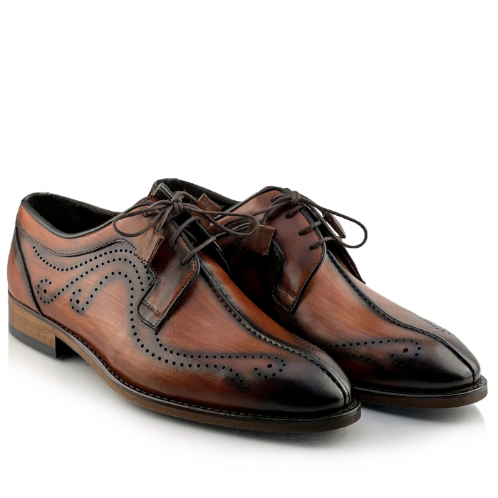 Pantofi eleganti handmade din piele - Davis Maro deschis [2]