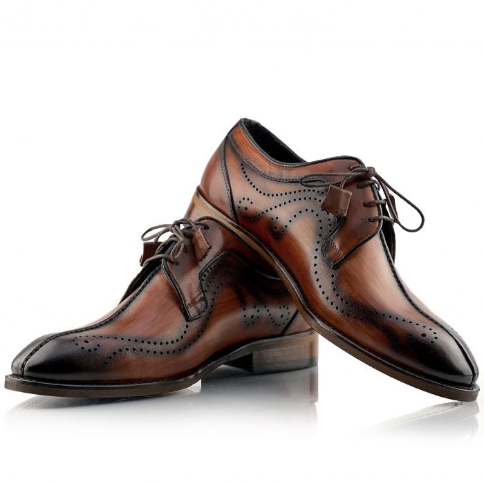 Pantofi eleganti handmade din piele - Davis Maro deschis [1]