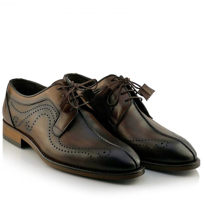 Pantofi eleganti handmade din piele - Davis Maro inchis [2]