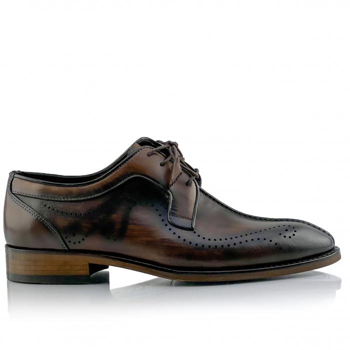 Pantofi eleganti handmade din piele - Davis Maro inchis [3]
