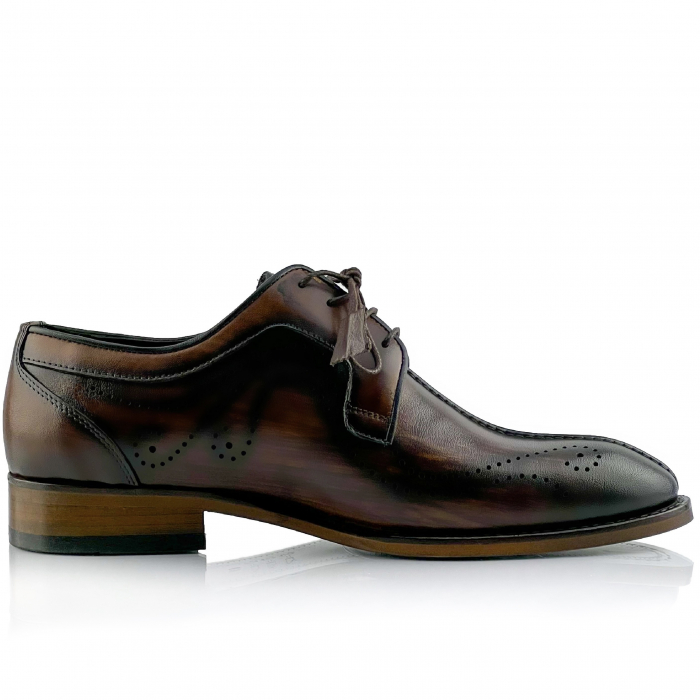 Pantofi eleganti handmade din piele - Davis Maro inchis [4]