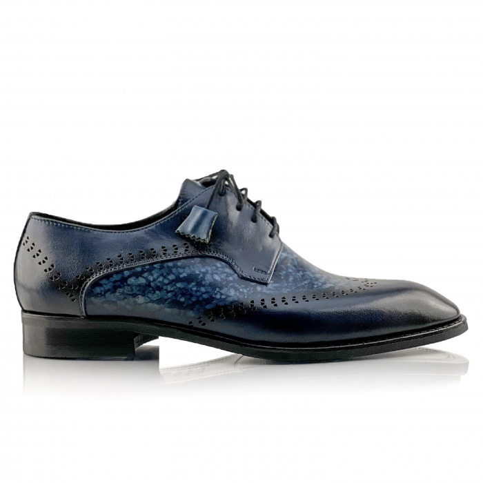 Pantofi eleganti handmade din piele - Edmondo Albastri [3]