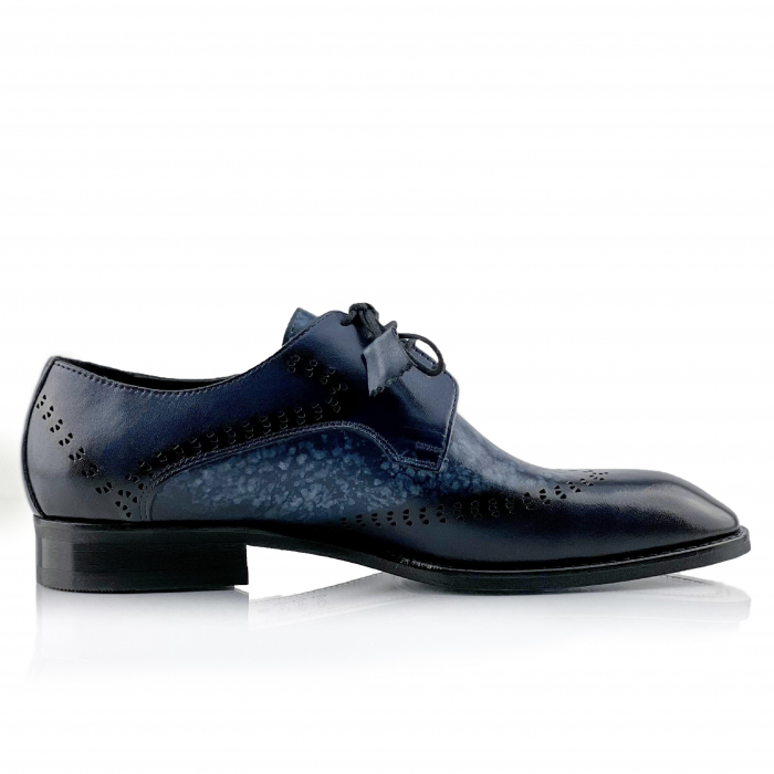 Pantofi eleganti handmade din piele - Edmondo Albastri [4]