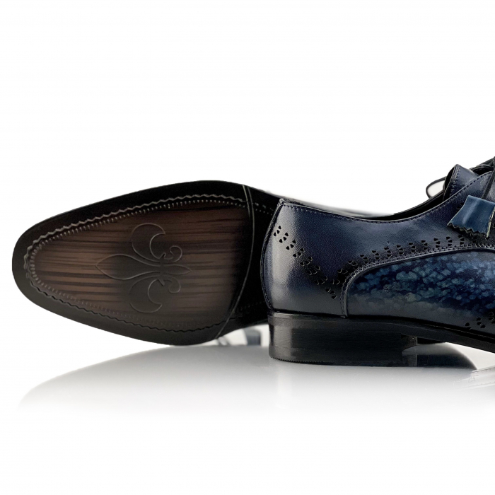 Pantofi eleganti handmade din piele - Edmondo Albastri [5]