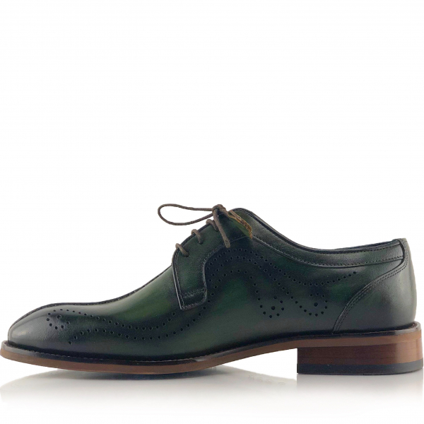 Pantofi eleganti handmade din piele - Davis verde [4]