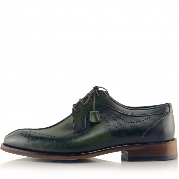 Pantofi eleganti handmade din piele - Davis verde [3]