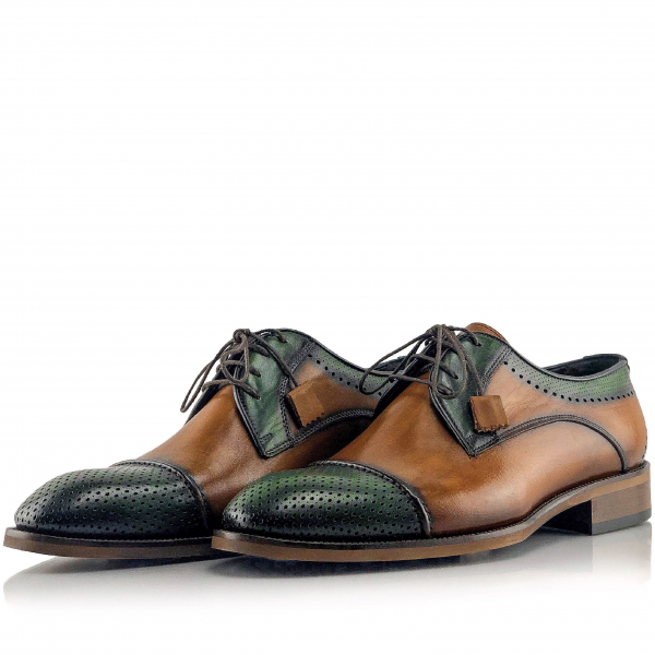 Pantofi eleganti handmade din piele - Fabio Maro cu Verde [2]