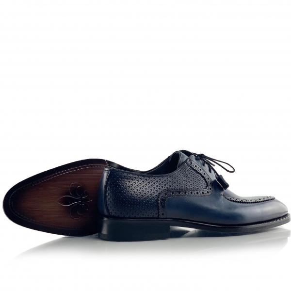 Pantofi eleganti handmade din piele - Roman Bleumarin [5]