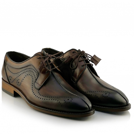 Pantofi eleganti handmade din piele - Davis Maro inchis [1]