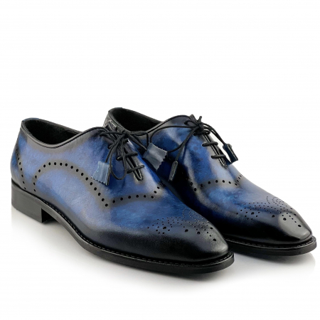 Pantofi eleganti handmade din piele - Vito Albastri [1]