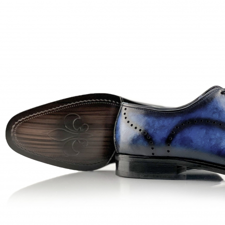 Pantofi eleganti handmade din piele - Vito Albastri [3]
