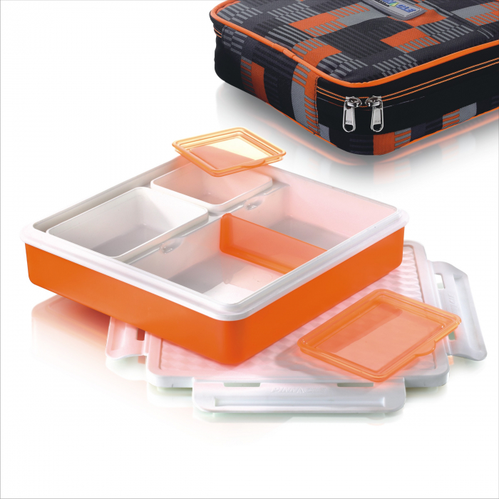 Cutie alimente Lunch Box 4 compartimente, Penta Go, Portocaliu [3]