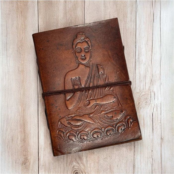 Agenda-Jurnal BUDDHA, Coperta Piele Ecologica, 100 File, 13x10x2 cm [5]