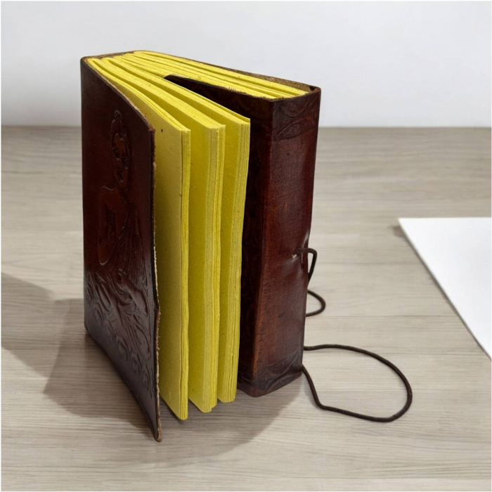 Agenda-Jurnal GANESHA, Coperta Piele Ecologica, 100 File, 13x10x2 cm [3]