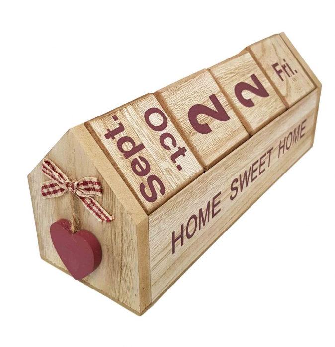 Calendar SWEET HOME cuburi din lemn, 26 x 8.5 x 10.5 CM [1]