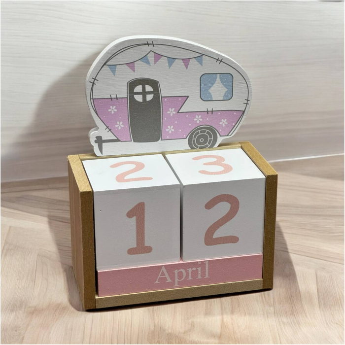 Calendar decorativ din Lemn, 14 x 7 x 18 cm, PINK [3]