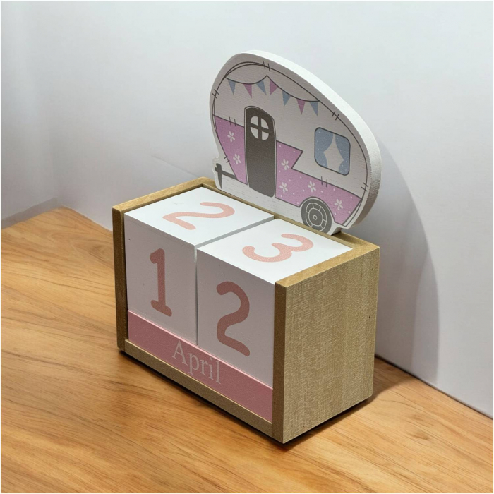 Calendar decorativ din Lemn, 14 x 7 x 18 cm, PINK [2]